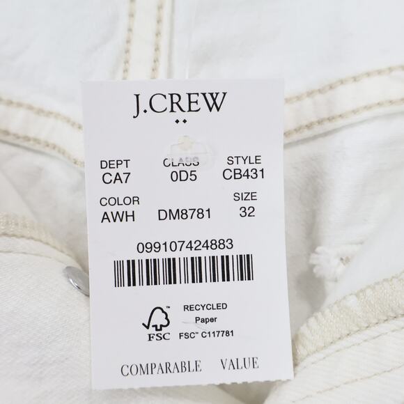 NWT J. Crew Factory Premium Edition Vintage Wide-Leg Button Fly Jean White 32 - Picture 11 of 12